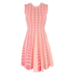 LELA ROSE Talla S Rosa Limones Vestido plisado sin mangas de mezcla de viscosa