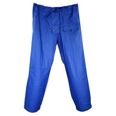 Walter Van Beirendonck Taglia 32 Pantaloni casual oversize in misto poliuretano blu