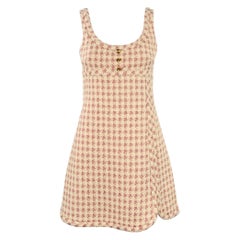 GIAMBATTISTA VALLI Taille 4 Robe trapèze pied-de-poule en coton mélangé rose crème