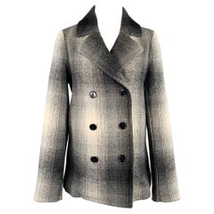 ALEXANDER WANG Talla 0 Gris Negro Blanco Mezcla de Lana Chaqueta a cuadros
