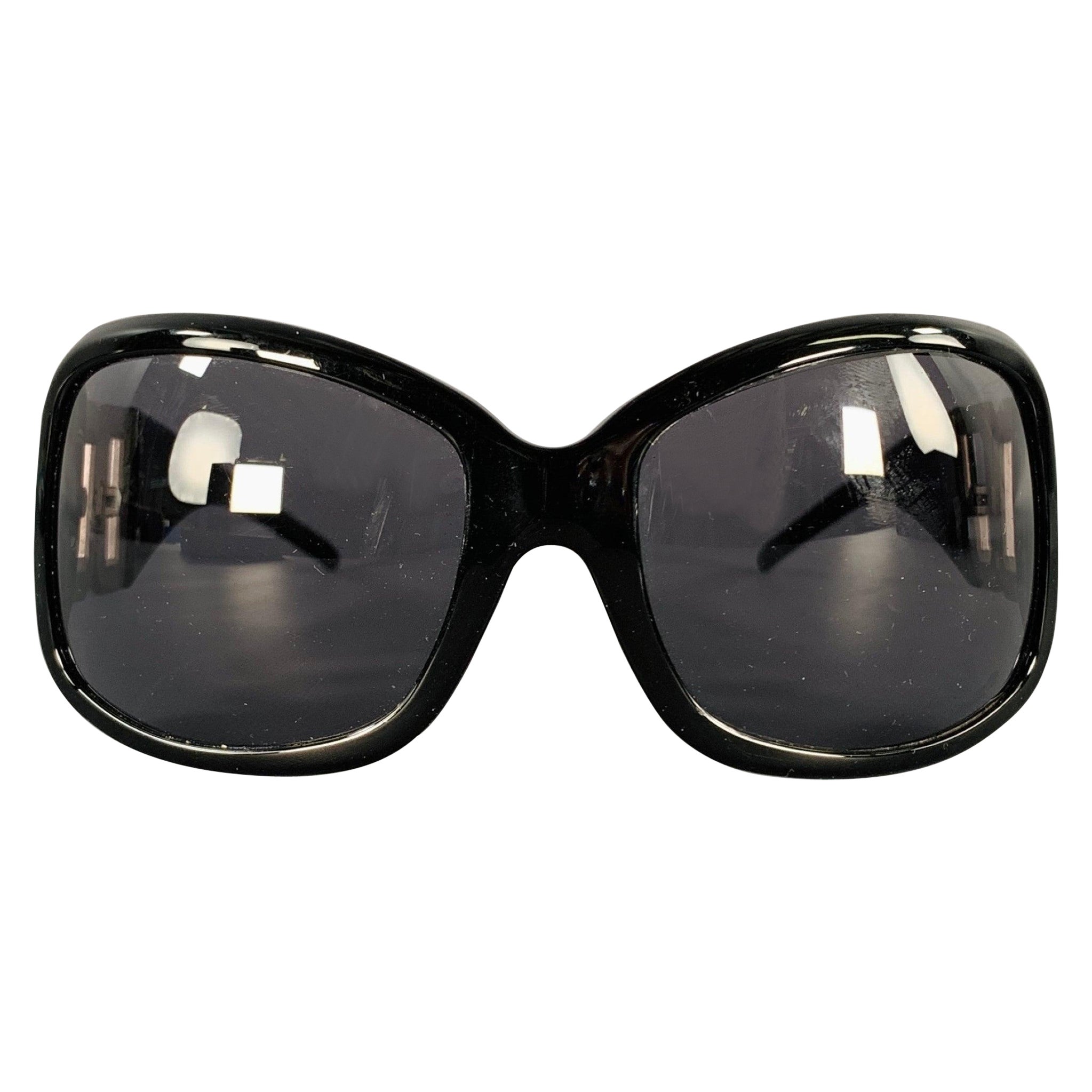 DOLCE & GABBANA Black Silver Rhinestones Sunglasses For Sale