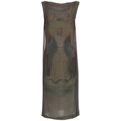 Dolce & Gabbana Runway Virgin Mary Silk Chiffon Print Dress, Spring 1998