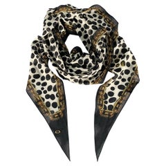 MARC JACOBS Black White Brown Dots Chain Scarf
