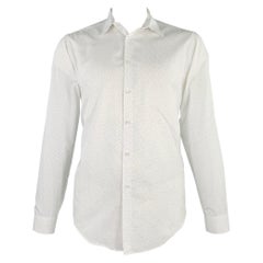 I.L.A. Klein - Camicia a maniche lunghe in cotone con lettere in bianco e blu - taglia L