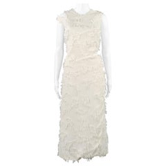 JIL SANDER Taille 2 Robe sans manches à découpes en viscose blanche