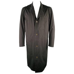 YOHJI YAMAMOTO Wendbarer Wollmantel aus schwarzer Baumwolle Größe XL