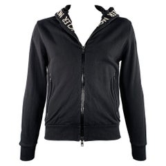 MONCLER Size L Black Cotton Hoodie Jacket