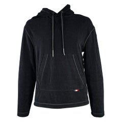 MONCLER Größe L Schwarzes Sweatshirt aus Terrycloth-Baumwoll mit Kapuze