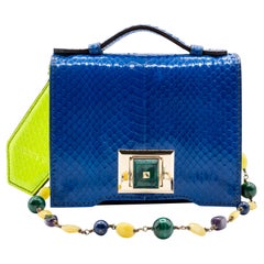 Andrew GN F/W 2015  Blue Snakeskin Semi-precious Stones Bag