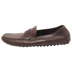 Dior Plum Leather Penny Loafers Size 43