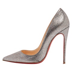 Christian Louboutin Silver Glitter So Kate Pumps Size 35