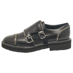 Giuseppe Zanotti Black Leather Buckle Loafers Size 36
