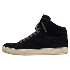 Lanvin Black Nubuck High Top Sneakers Size 42