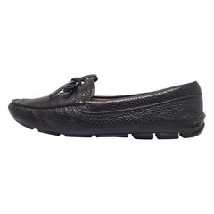 Prada Mocasines Slip On Cuero Negro Talla 35