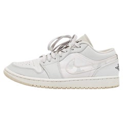 Air Jordans Grigio Pelle Jordan 1 Low White Camo Scarpe da ginnastica Taglia 42