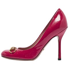 Gucci Purple Patent Leather Jolene Pumps Size 37
