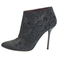 Gucci Black Suede Ankle Length Boots Size 38