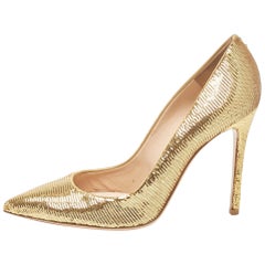 Gianvito Rossi Gold Sequins Gianvito Pumps Size 41