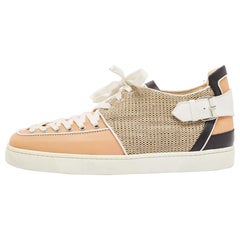 Christian Louboutin, scarpe da ginnastica in pelle multicolore con lacci, misura 45
