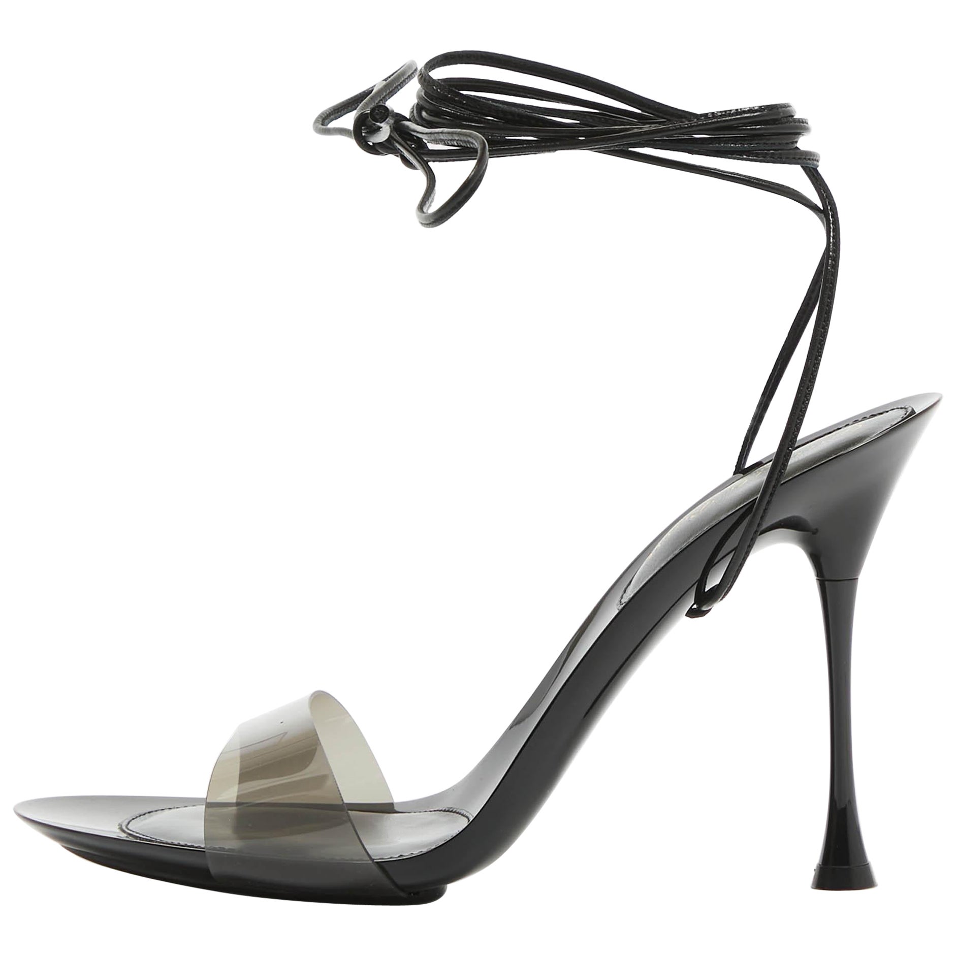 Gianvito Rossi Sandales en PVC et cuir noir Taille 39