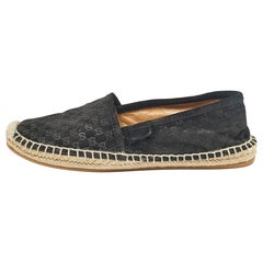 Gucci Black Suede Slip On Espadrille Flats Size 36