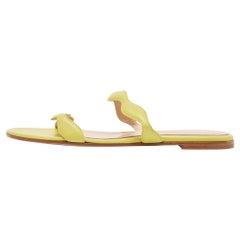 Gianvito Rossi - Chaussures plates ondulées en cuir vert, taille 38