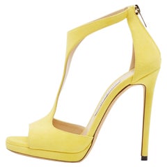 Jimmy Choo Yellow Suede Lana Sandals Size 37