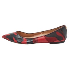 Valentino Bicolor Camouflage Canvas and Leather Ballet Flats Size 40