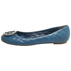 Tory Burch Blue Leather Ballet Flats Size 40