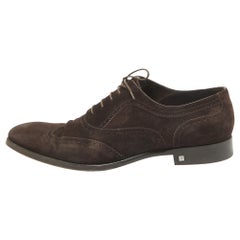 Louis Vuitton Brown Suede Lace Up Oxfords Size 42.5