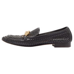 Tory Burch Mocasines Jessa de piel tejida negra talla 38.5