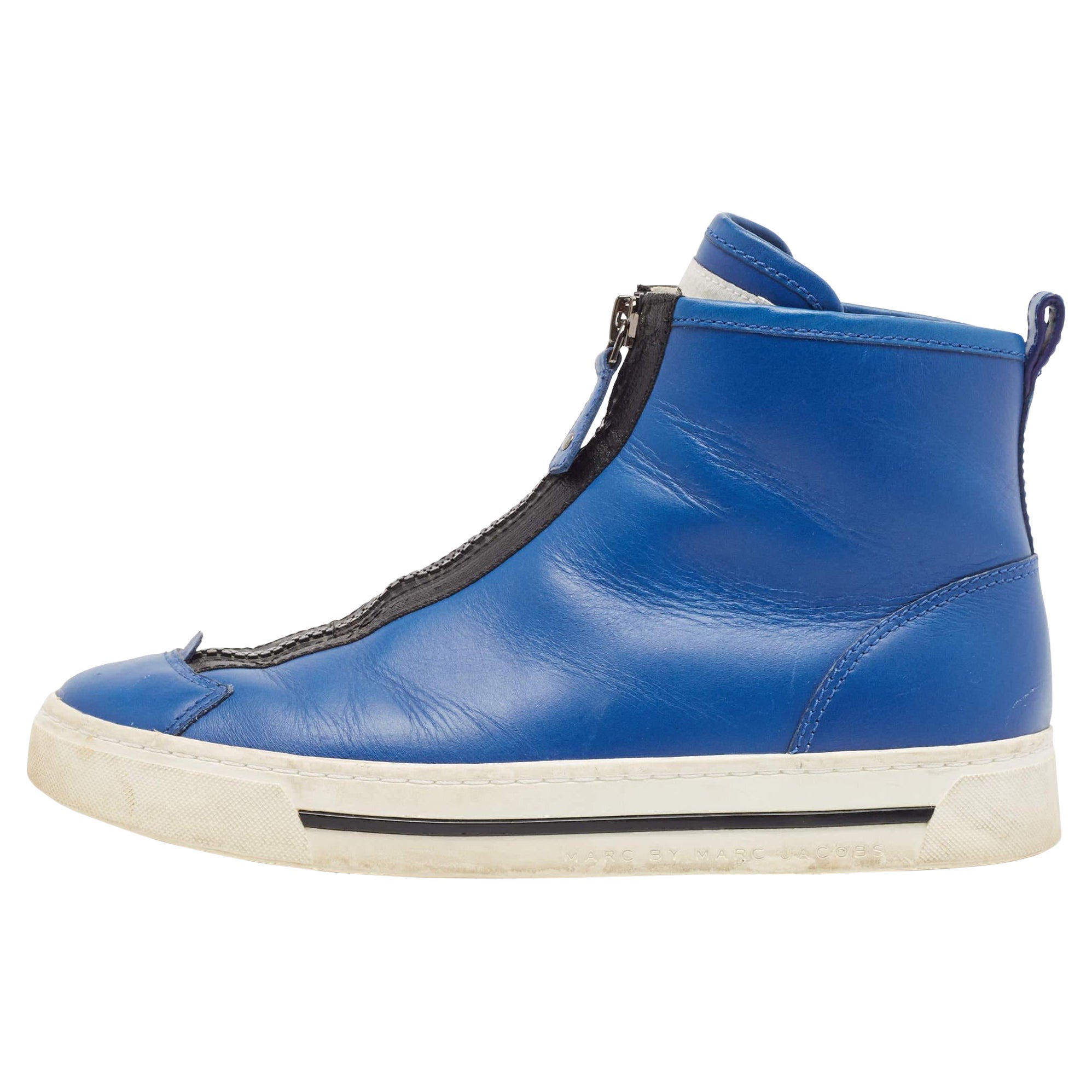 Marc Jacobs - Sneakers alte in pelle blu misura 36 in vendita