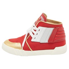 Giuseppe Zanotti, pelle rossa/oro, Foxy London, scarpe da ginnastica alte 44