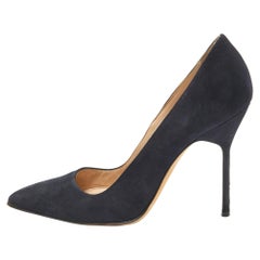 Manolo Blahnik Pumps BB in pelle scamosciata blu navy misura 36