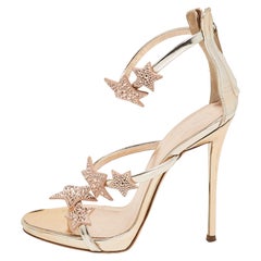 Giuseppe Zanotti Rose Gold Leather Harmony Star Sandals Size 37