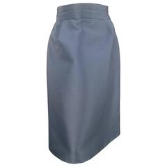 MARC JACOBS Size 4 Slate Blue Nylon / Silk Snap Slit A Line Skirt 6