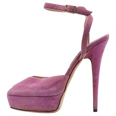 Jimmy Choo Purple Suede Ankle Strap Sandals Size 39.5