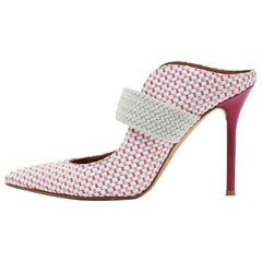 Malone Souliers Multicolor Woven Raffia Pumps Size 37.5