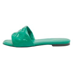 Louis Vuitton Green Leather Revival Flat Sandals Size 39