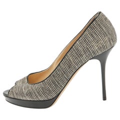 Jimmy Choo Two Tone Canvas Luna Pumps Size 38