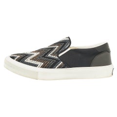 Louis Vuitton Black Canvas and Leather Slip On Sneakers Size 43