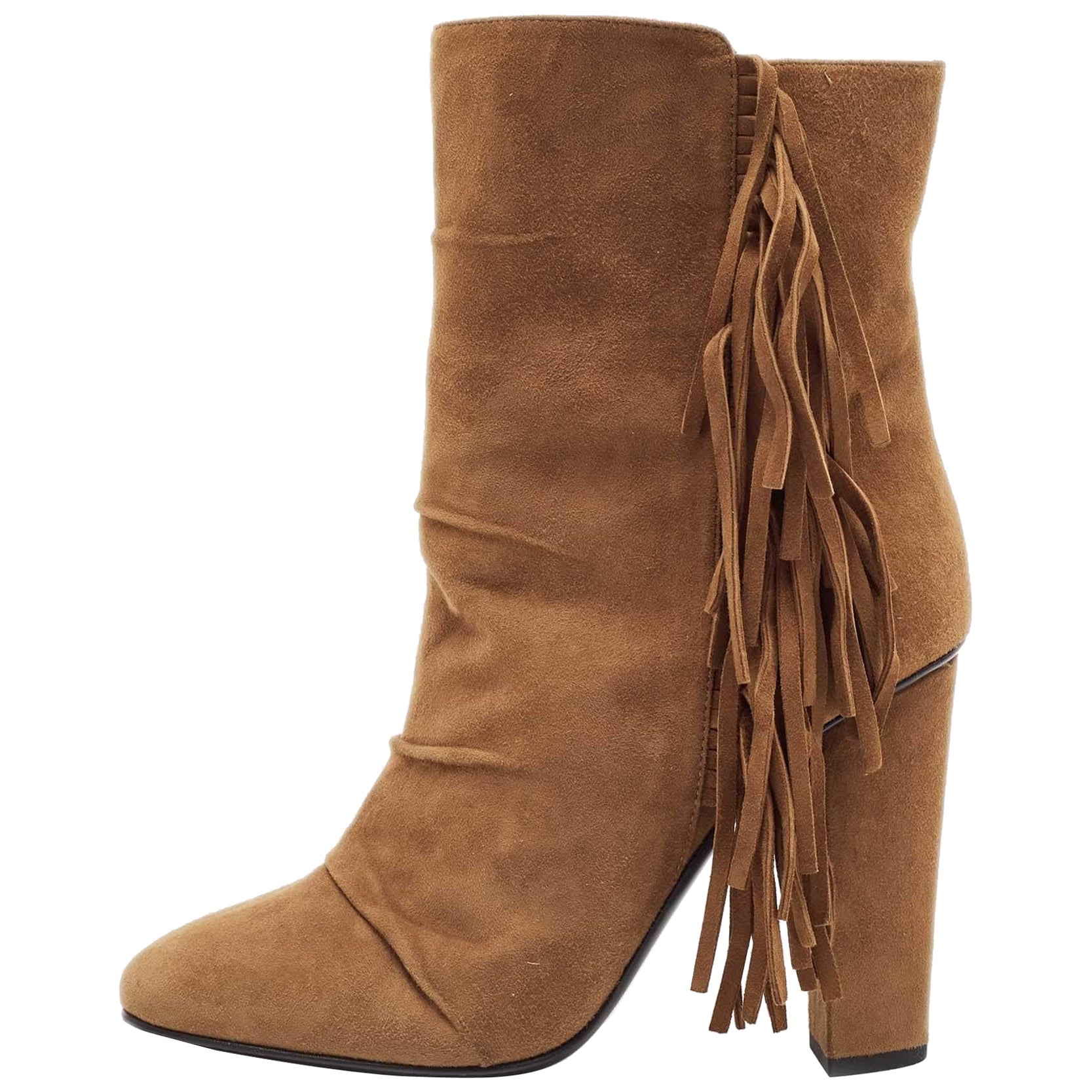 Giuseppe Zanotti Brown Wildleder Knöchel Länge Stiefel Größe 40