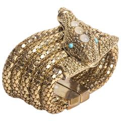 Kara Ross Vintage 14K Gold Plated Snake Bracelet