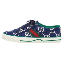Gucci Blue Canvas Web Tennis 1977 Sneakers Size 43.5
