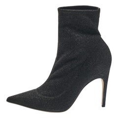 Sergio Rossi Botines de tejido de lúrex negro talla 39