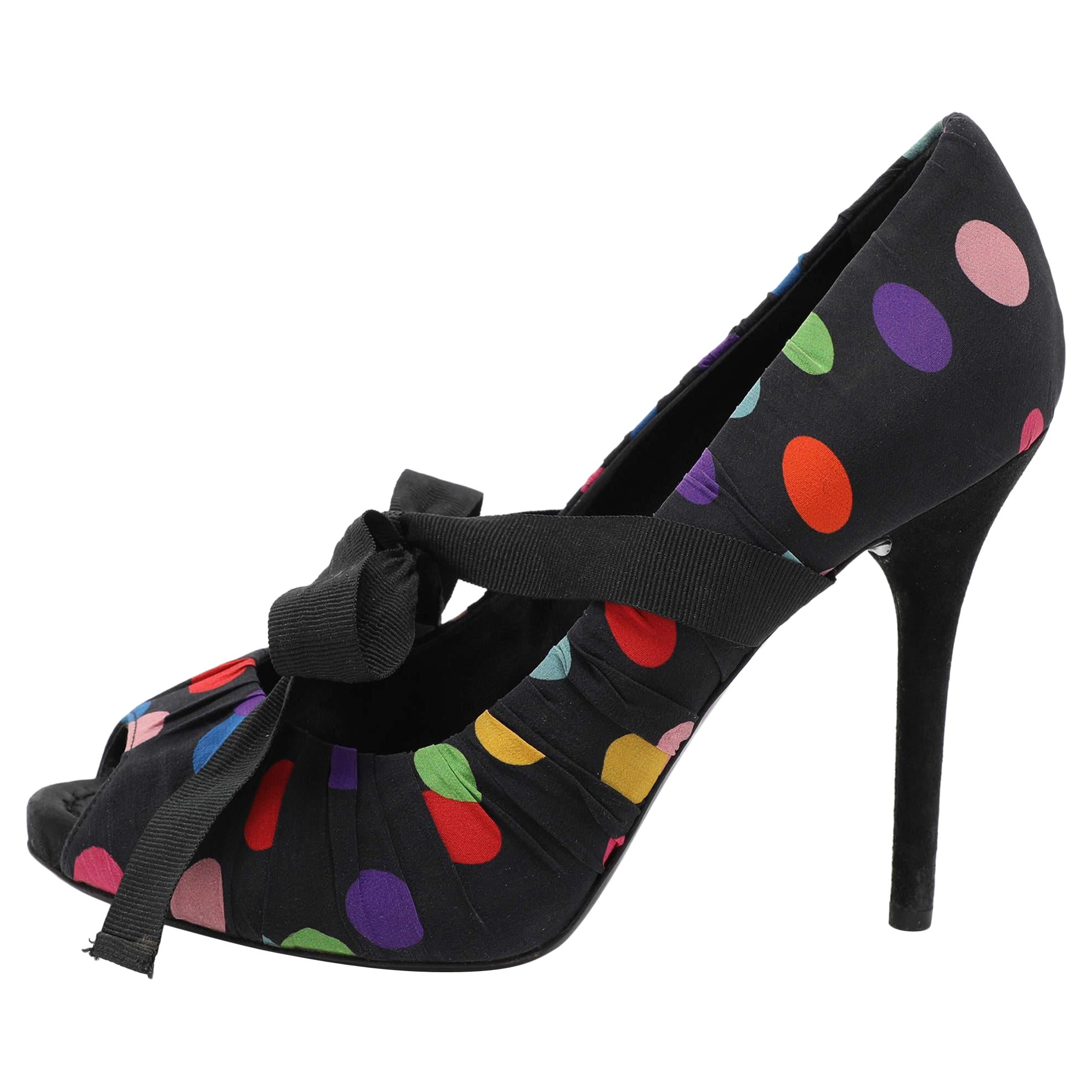 D&G escarpins à bout ouvert en tissu multicolore taille 41 en vente