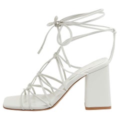 Gianvito Rossi Sandali Minas in pelle bianca misura 39