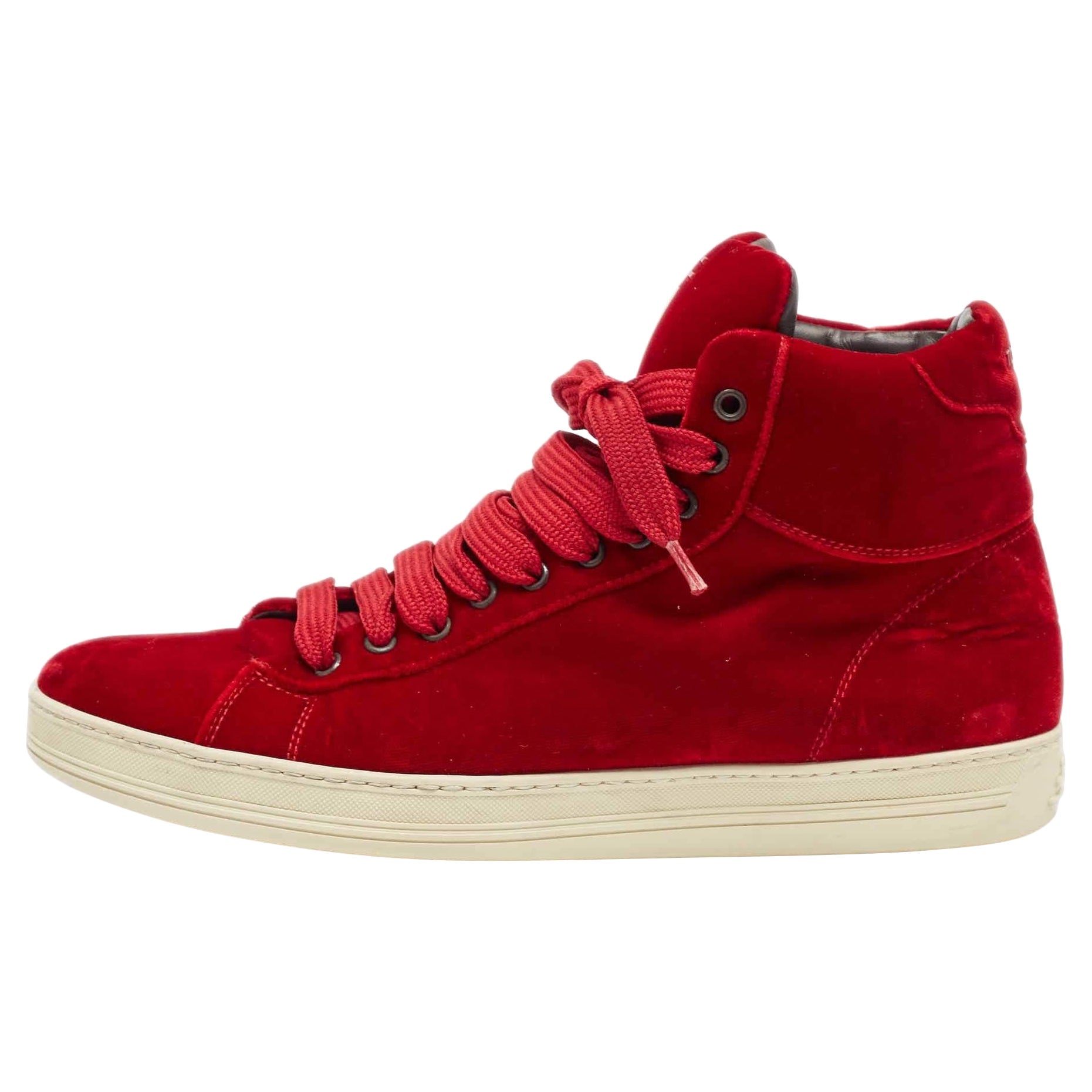Tom Ford Velluto Rosso Russell - Scarpe da ginnastica alte Taglia 44