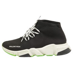 Balenciaga Black Fabric Speed 2.0 High Top Sneakers Size 41