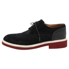 Louis Vuitton Navy Blue Brogue Suede Lace Up Derby Size 42
